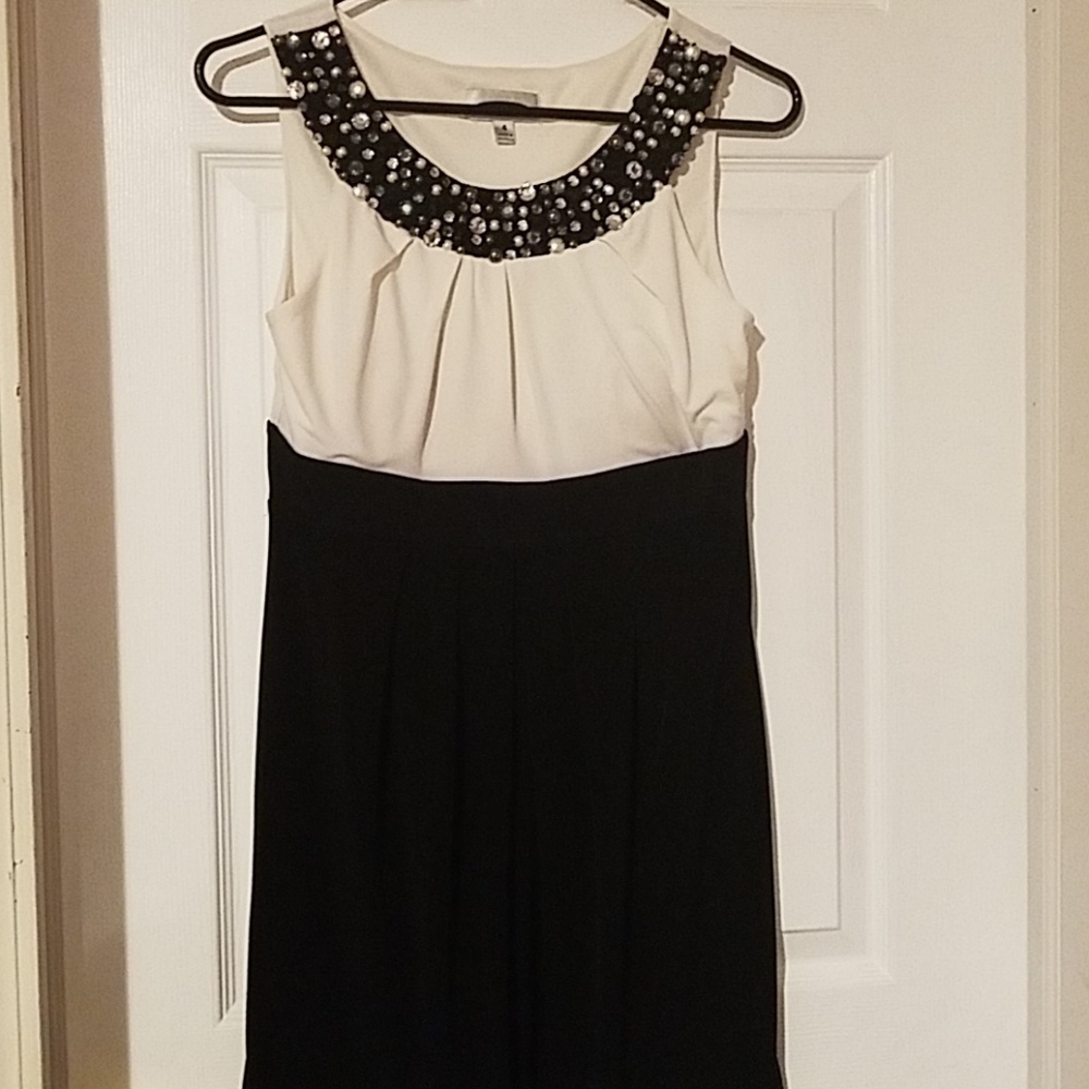 Black and white cocktail dress